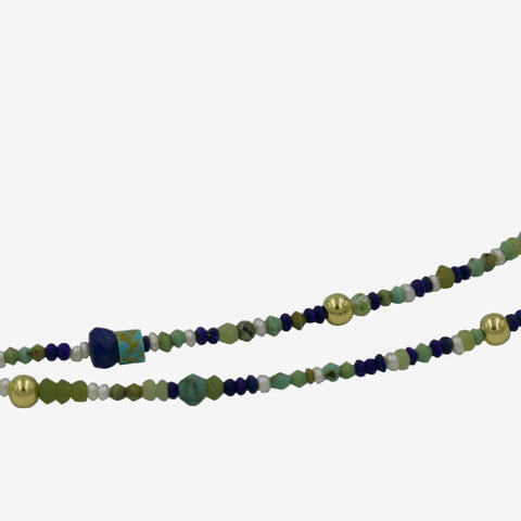 HAND BEADED LAPIS NECKLACE