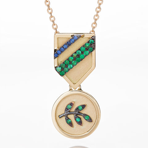 OLIVE BRANCH MEDAL NECKLACE